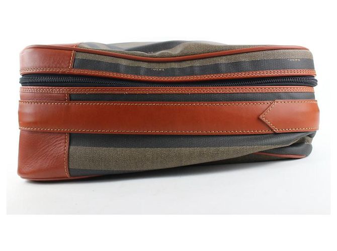 Fendi Borsa da viaggio grande per valigia a righe Pequin - vista 4