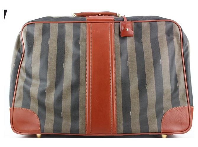Fendi Borsa da viaggio grande per valigia a righe Pequin - vista 7