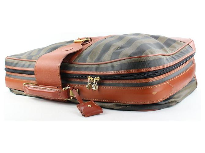 Fendi Borsa da viaggio grande per valigia a righe Pequin - vista 8
