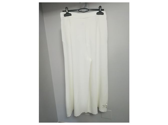 Stella Mc Cartney Pantalones anchos Stella McCartney blancos de algodón - vista 4