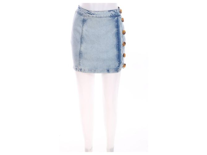 Minifalda azul claro Free People de algodón - vista 4