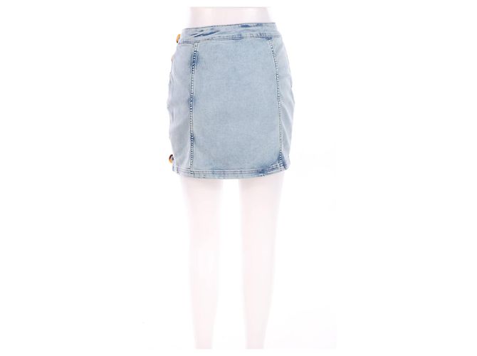 Minifalda azul claro Free People de algodón - vista 5