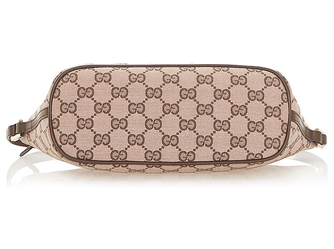 Gucci Brown GG Canvas Boat Baguette - vista 4