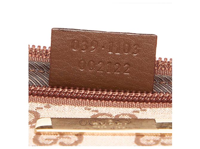 Gucci Brown GG Canvas Boat Baguette - vista 7