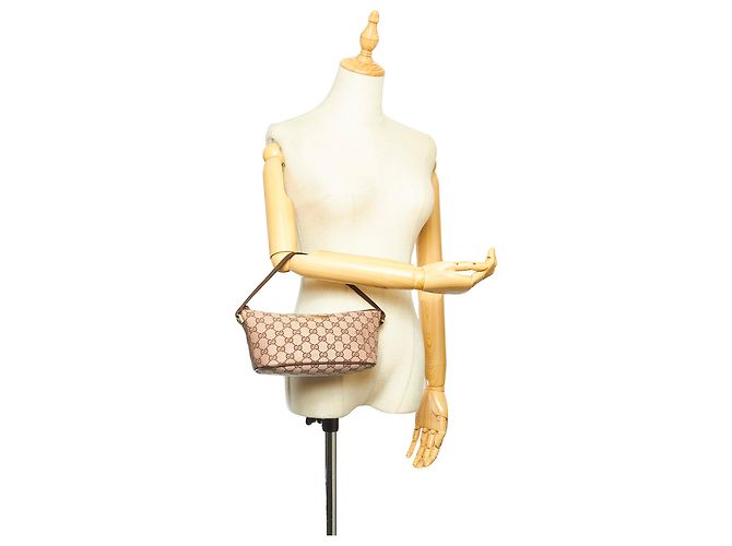 Gucci Brown GG Canvas Boat Baguette - vista 9