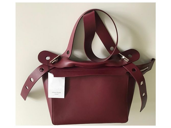 Sophie Hulme Borsa Bolt grande - Rossa Bordò - vista 12