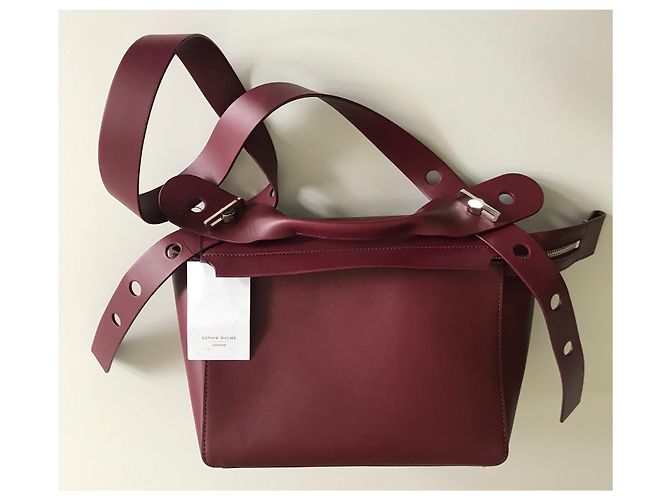 Sophie Hulme Borsa Bolt grande - Rossa Bordò - vista 13