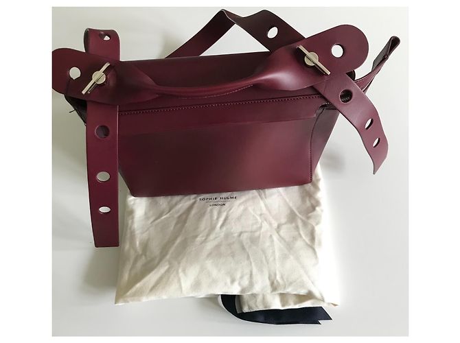 Sophie Hulme Borsa Bolt grande - Rossa Bordò - vista 18