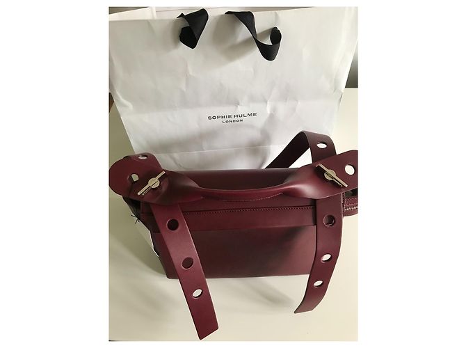 Sophie Hulme Borsa Bolt grande - Rossa Bordò - vista 19