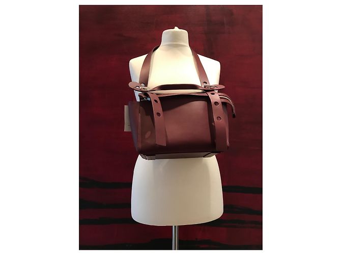 Sophie Hulme Borsa Bolt grande - Rossa Bordò - vista 20