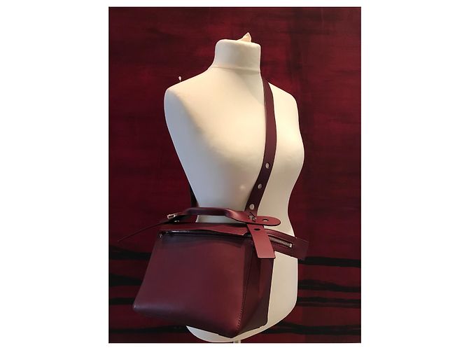 Sophie Hulme Borsa Bolt grande - Rossa Bordò - vista 7