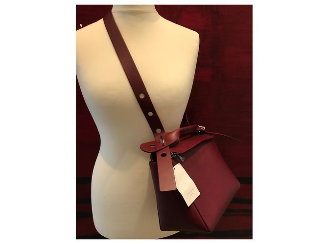 Sophie Hulme Borsa Bolt grande - Rossa Bordò - vista 8