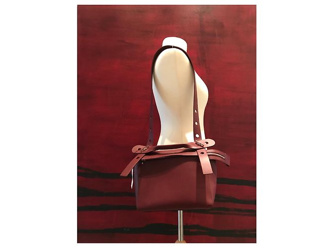 Sophie Hulme Borsa Bolt grande - Rossa Bordò - vista 9