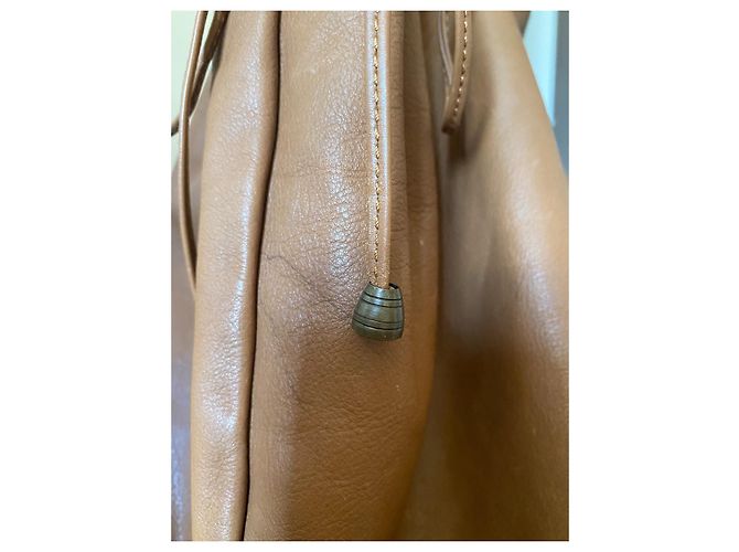 Borsa da viaggio Gerard Darel in pelle color caramello - vista 17