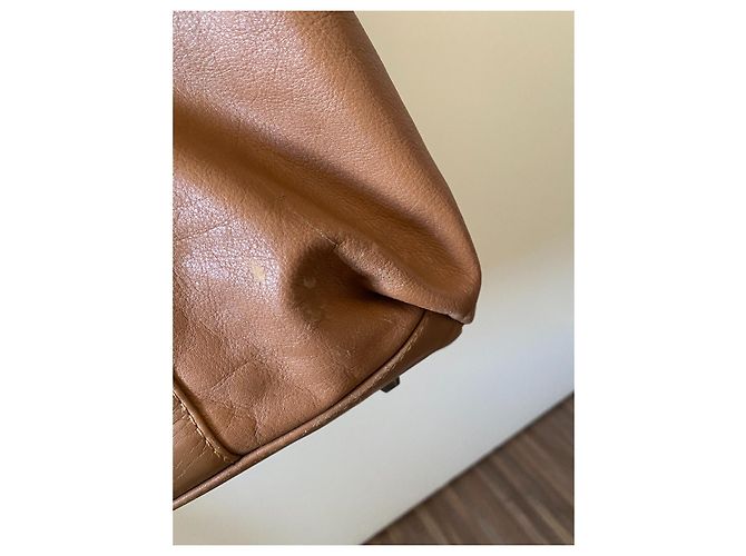 Borsa da viaggio Gerard Darel in pelle color caramello - vista 9