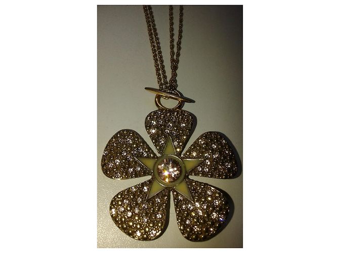 Autre Marque Collana Pilgrim Constelle in metallo bronzo oro con stella strass - vista 5