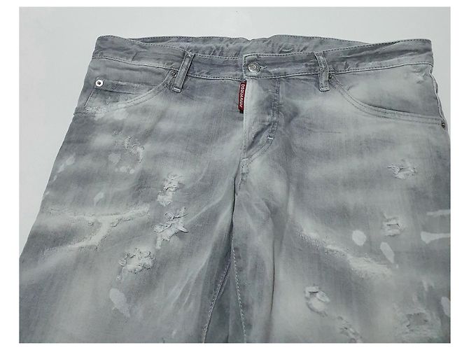 Jeans Dsquared2 Grigio in Cotone ed Elastan Taglia 54 - vista 2