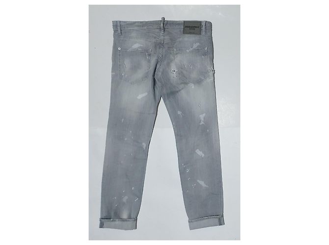 Jeans Dsquared2 Grigio in Cotone ed Elastan Taglia 54 - vista 3