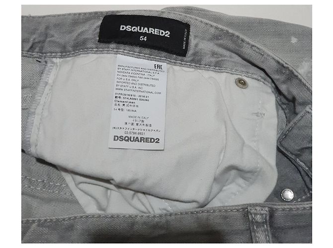 Jeans Dsquared2 Grigio in Cotone ed Elastan Taglia 54 - vista 6