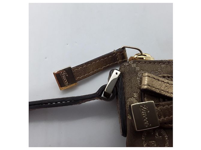 Pochette Gucci Pouch Bronzo in Tessuto - vista 5