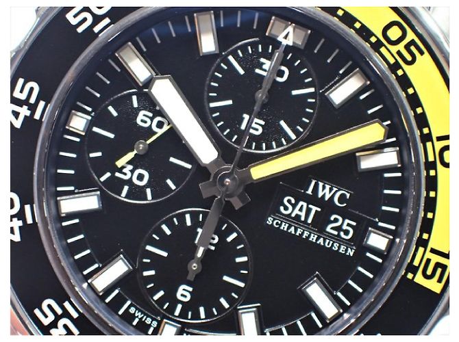Bracciale cronografo IWC Aquatimer nero da uomo - vista 3