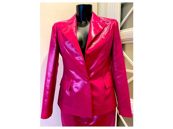 Tailleur Giacca e Gonna Blumarine Fucsia Metallizzato - vista 2