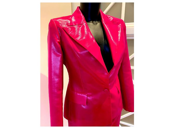 Tailleur Giacca e Gonna Blumarine Fucsia Metallizzato - vista 9