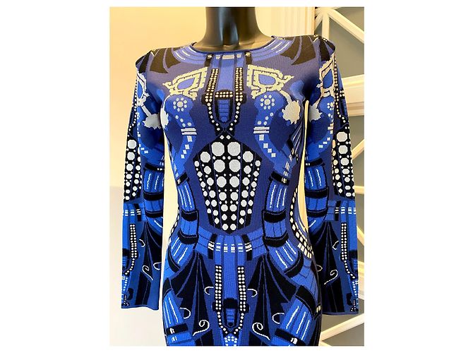Abito Jacquard Temperley London Blu Navy Viscosa - vista 2