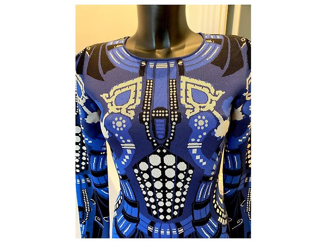 Abito Jacquard Temperley London Blu Navy Viscosa - vista 3