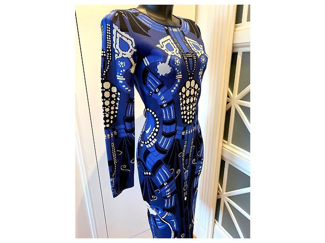 Abito Jacquard Temperley London Blu Navy Viscosa - vista 4