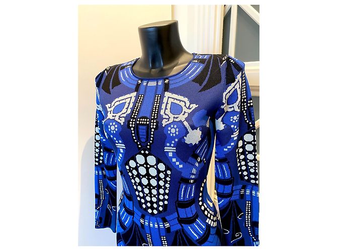 Abito Jacquard Temperley London Blu Navy Viscosa - vista 6