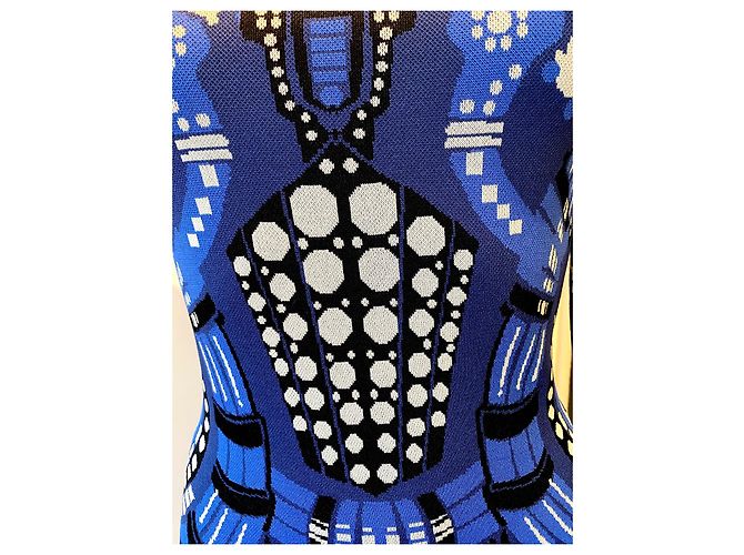 Abito Jacquard Temperley London Blu Navy Viscosa - vista 7