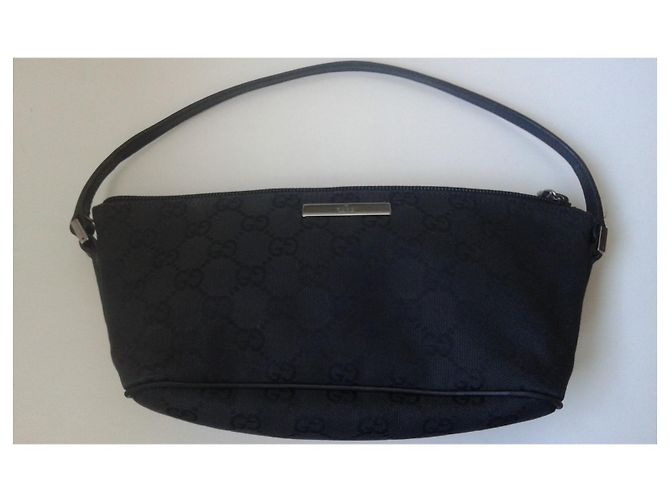Borsa a tracolla Gucci in tela nera Nero - vista 11