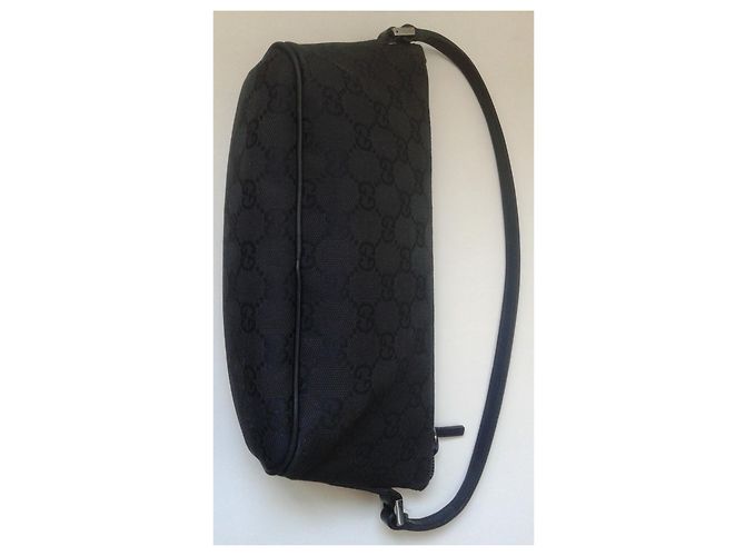 Borsa a tracolla Gucci in tela nera Nero - vista 12