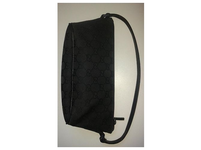 Borsa a tracolla Gucci in tela nera Nero - vista 2