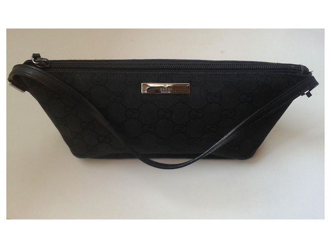 Borsa a tracolla Gucci in tela nera Nero - vista 3