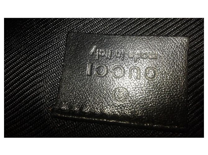 Borsa a tracolla Gucci in tela nera Nero - vista 4