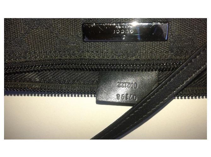 Borsa a tracolla Gucci in tela nera Nero - vista 5