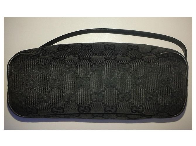 Borsa a tracolla Gucci in tela nera Nero - vista 9