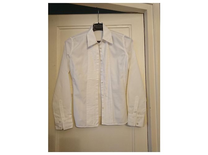 Camisa Gucci de algodón blanco con detalles plisados - vista 3