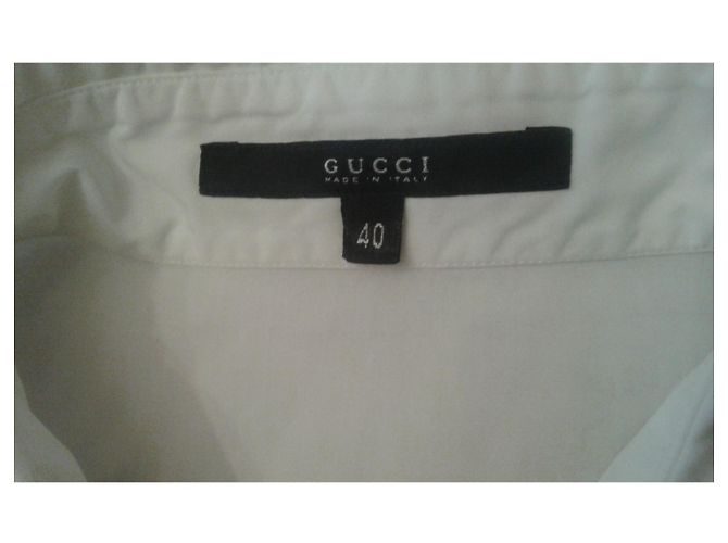 Camisa Gucci de algodón blanco con detalles plisados - vista 6