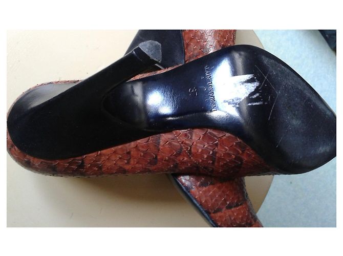 Autre Marque Alain Tondowski Python Heels Brown - view 10