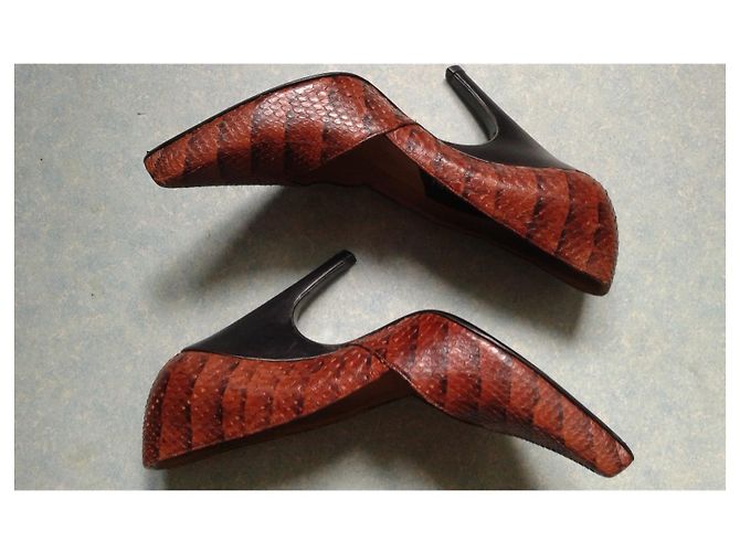 Autre Marque Alain Tondowski Python Heels Brown - view 2