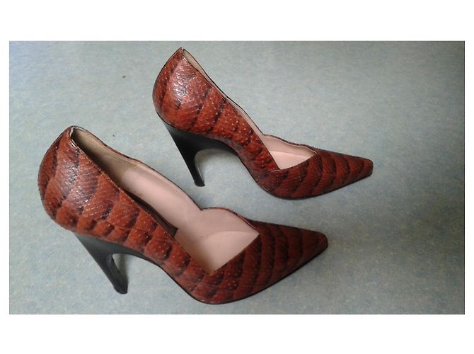 Autre Marque Alain Tondowski Python Heels Brown - view 4
