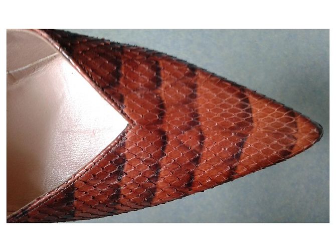 Autre Marque Alain Tondowski Python Heels Brown - view 6