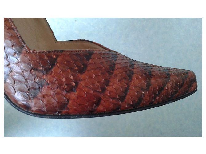 Autre Marque Alain Tondowski Python Heels Brown - view 7