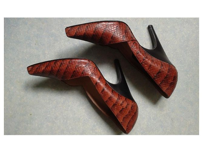 Autre Marque Alain Tondowski Python Heels Brown - view 8