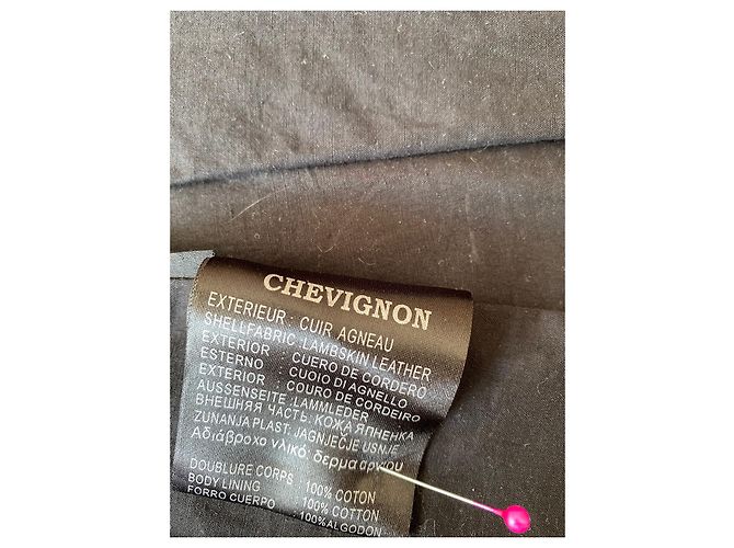 Autre Marque Chevignon kurzer Rock aus Lammfell Anthrazitgrau - Ansicht 6