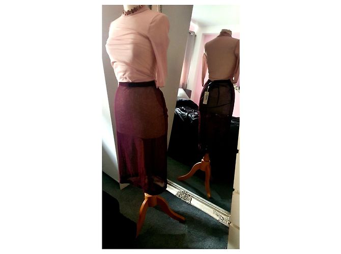 Falda lápiz Dolce & Gabbana OX blood de algodón rojo oscuro Burdeos - vista 3