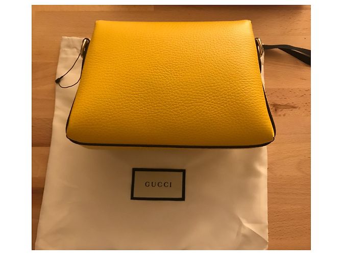 Borsa a mano Gucci Interlocking GG in pelle gialla Giallo - vista 3